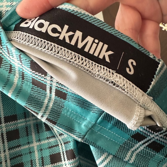 Blackmilk TARTAN TURQUOISE LEGGINGS sz S - Picture 3 of 5